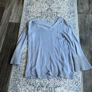 Loft purple bell sleeve sweater (medium)